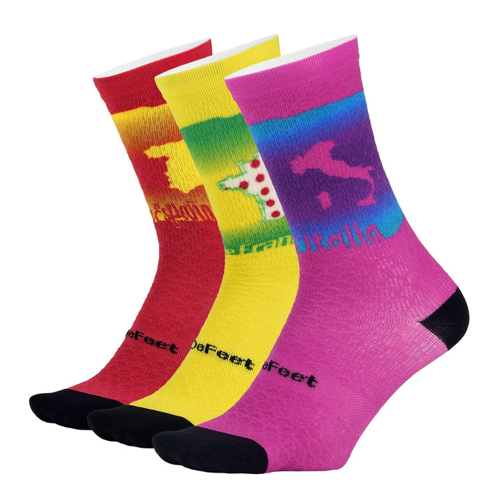 DeFeet Sub360 Evo Mont Ventoux 6" Crew Big Three Bundle Socks #athletic# #cycling# #run#