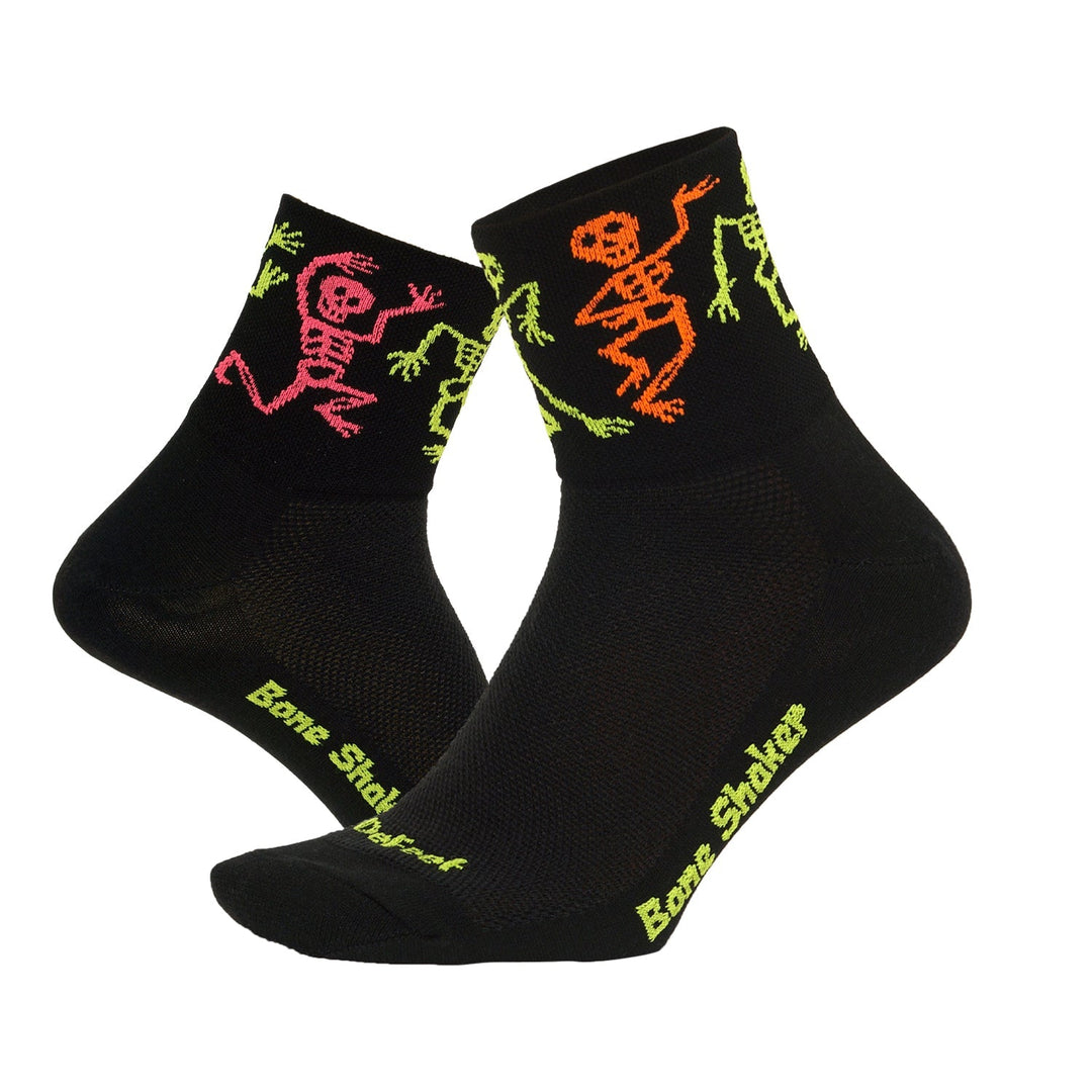 DeFeet Aireator 3" Bone Shaker Neon Socks #athletic# #cycling# #run#