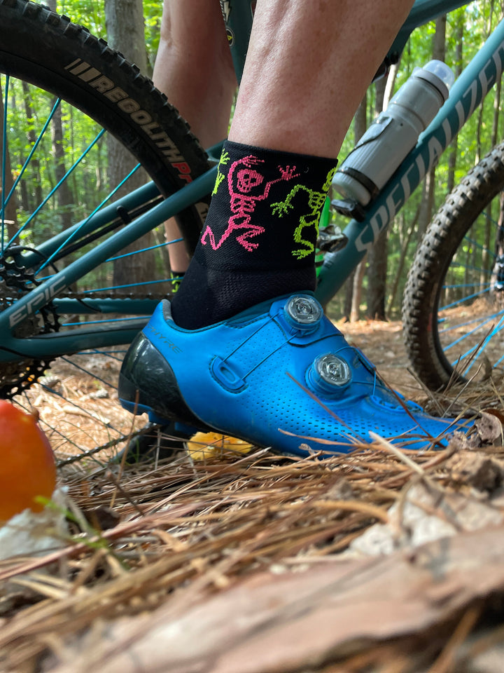 DeFeet Aireator 3" Bone Shaker Neon Socks #athletic# #cycling# #run#