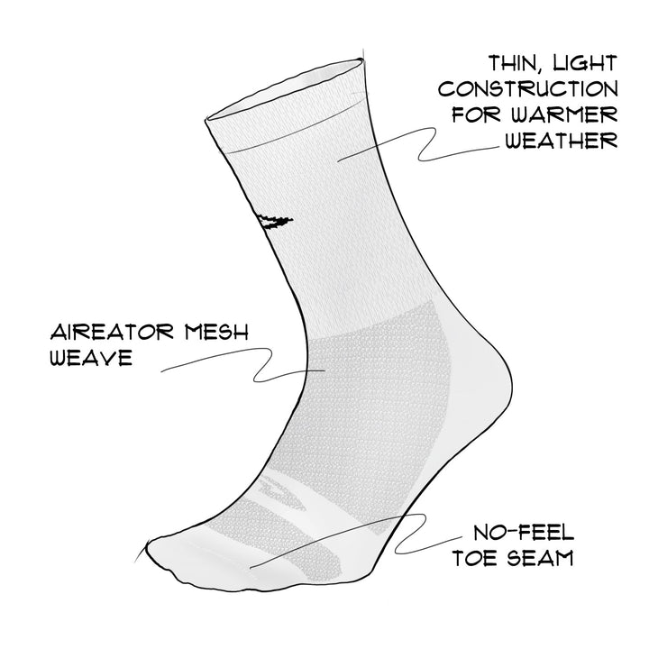 DeFeet Levitator Lite 6" D - Logo White Socks #athletic# #cycling# #run#